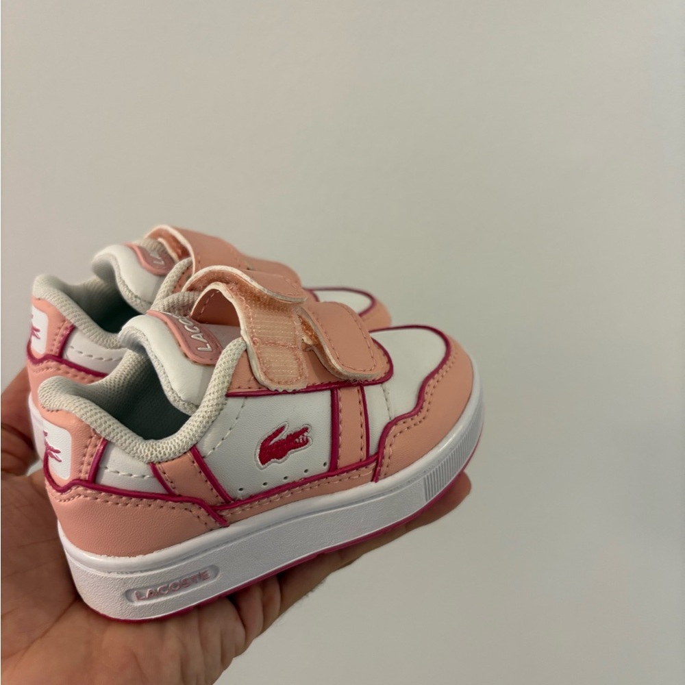 Lacoste Kids' Peach and White Sneakers